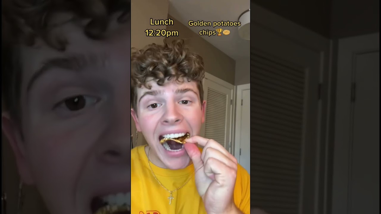 Eating only foods covered in GOLD for the whole day! #shorts #cool #food