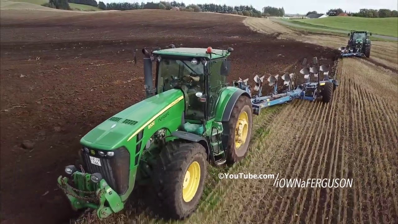 John Deere 8530 & 6190R Ploughing w/ 2x 7-Furrow Överum Ploughs togehter | Danish Agriculture