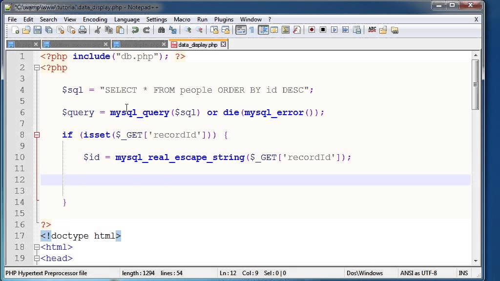 PHP Basics: Delete record