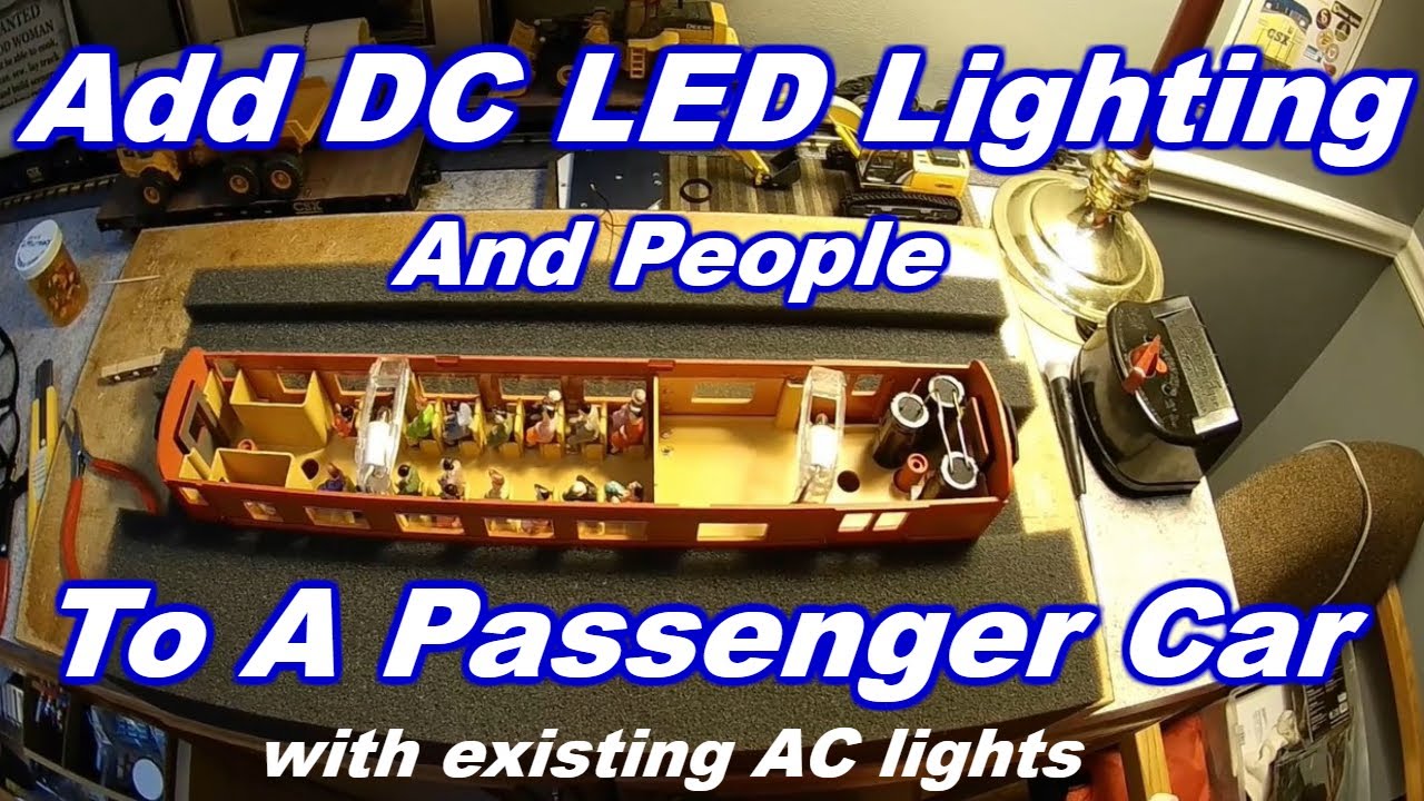 Adding LED lighting, and people, to an MTH passenger car.