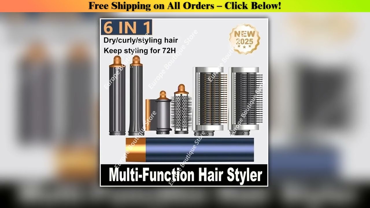Professional 6 In 1 Hair Dryer Hot Comb Set Curling Iron Hair Straightener Styling Tool Super Air