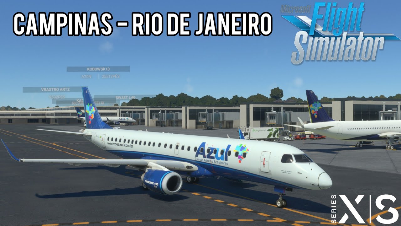 MSFS2020 AZUL Embraer E-190 • Campinas - Rio de Janeiro (XBOX Series S)
