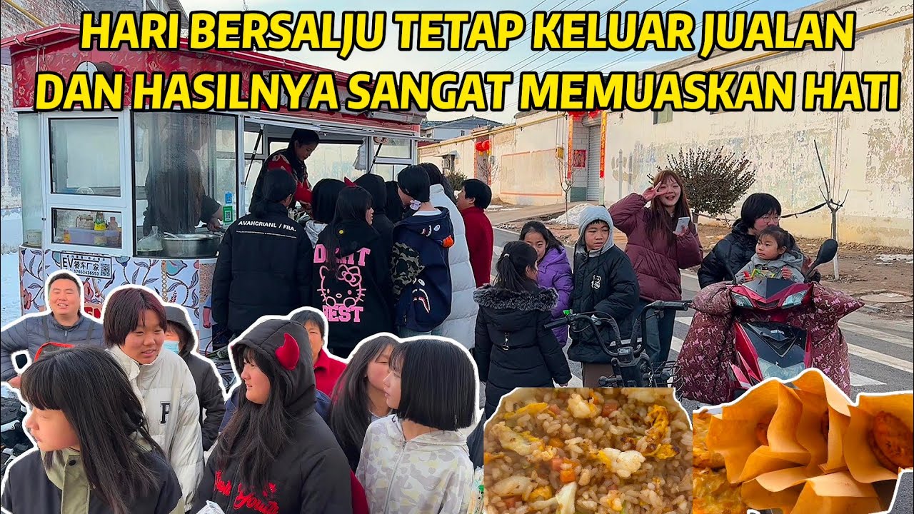 JUAL NASI GORENG DI HARI BERSALJU DIDESA CHINA, HASIL MEMUASKAN 1 JAM LANGSUNG HABIS TERJUAL