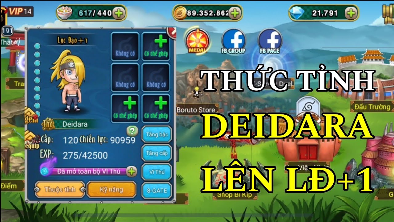 Ninja Rebirth || Lão Thất tiêu 50M vàng & Thức tỉnh Deidara lên LĐ+1