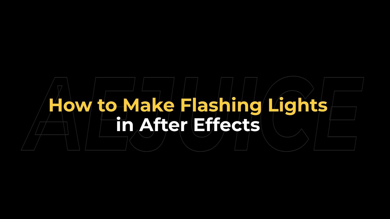 How to Make Flashing Lights in After Effects &ndash; AEJuice Tutorials