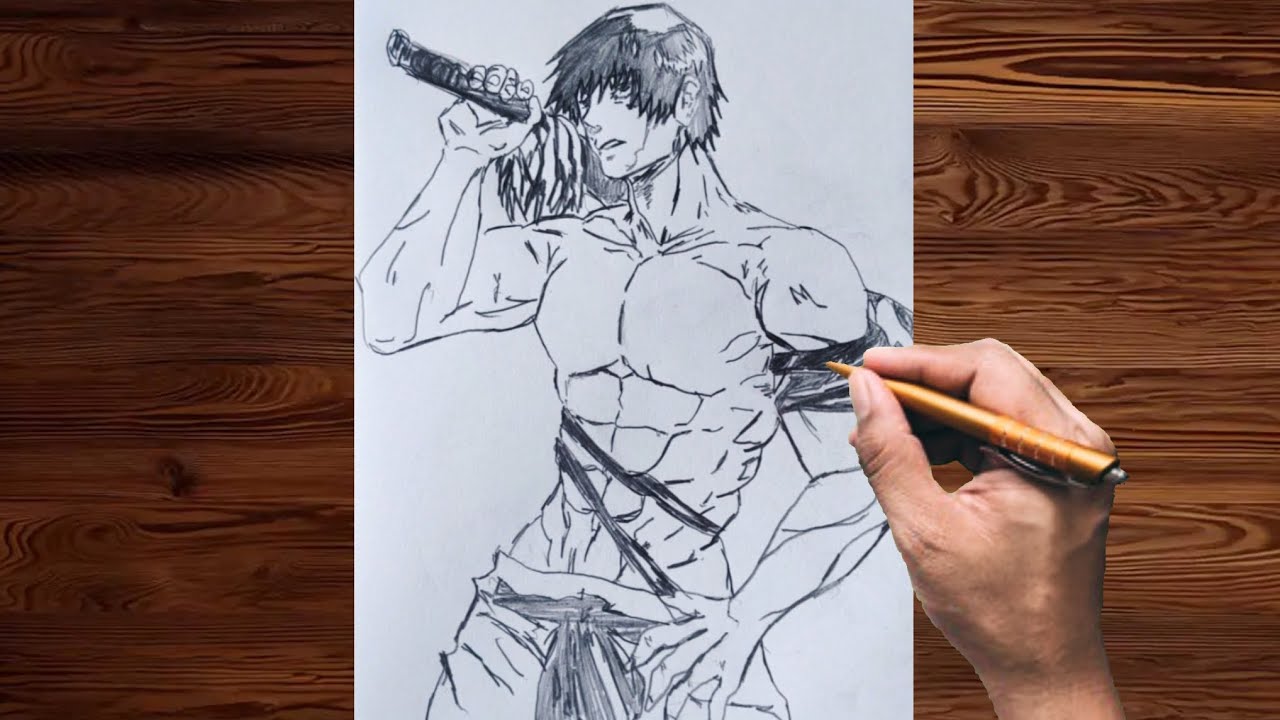 Drawing Toji | Full Tutorial | Jujutsu Kaisen– Step by Step Drawing