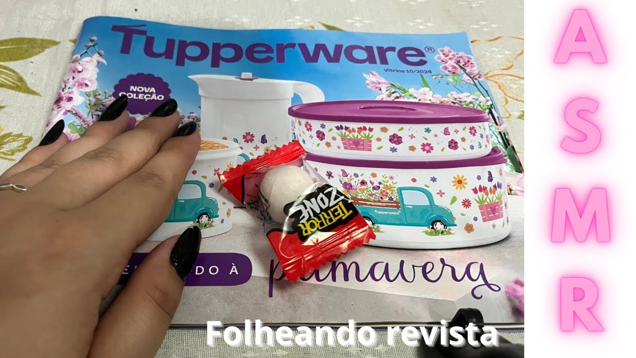 ASMR FOLHEANDO REVISTA E MASCANDO CHICLETE