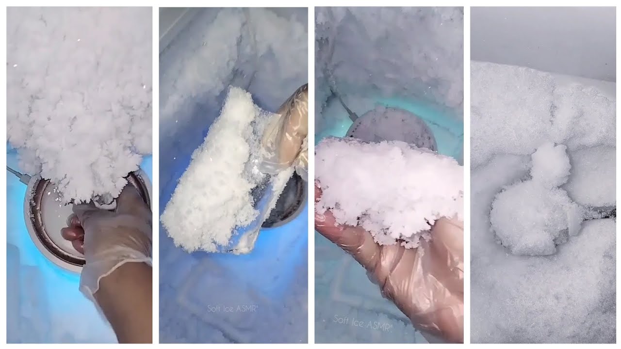 Freezer Frost Eating❄️ Ice Chips, Handsful & Spoonful #freezerfrost #satisfying #iceeating #youtube 