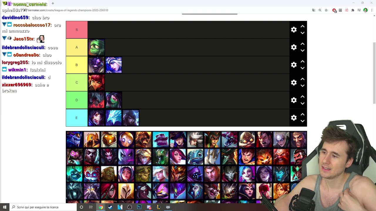 Tier List Campioni di LOL (Per Divertimento Personale)