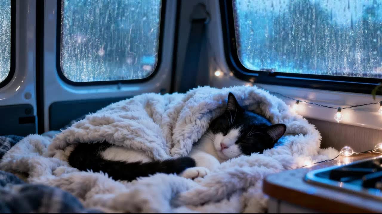 Rain and Thunder Sounds in Cozy Car | Best White Noise for Sleep