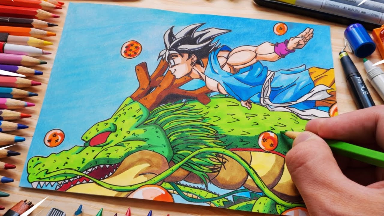 Aprenda a Desenhar o Goku e Shenlong como um EXPERT | Dragon Ball GT