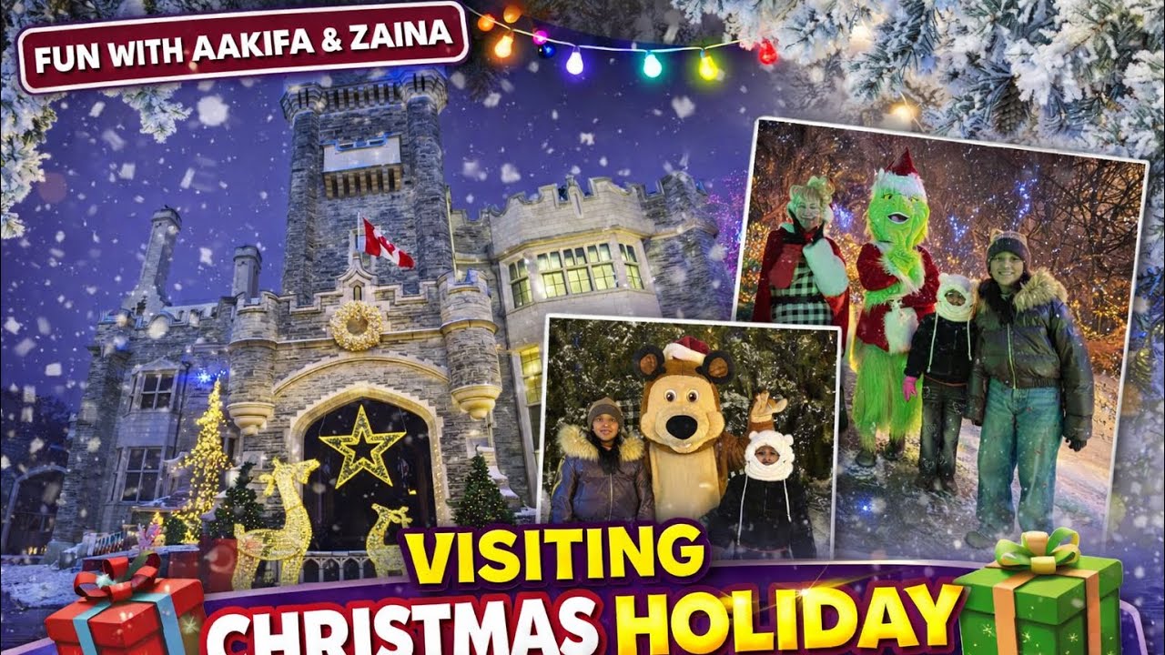 Part 2| Visiting Christmas Holiday Lights at Casa Loma Castle 🎄 | Fun with Aakifa & Zaina