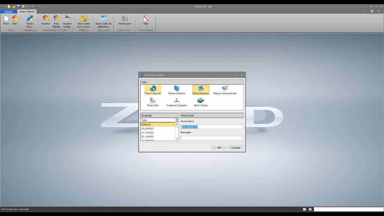 Treinamento ZW3D - Conhecendo a interface 01