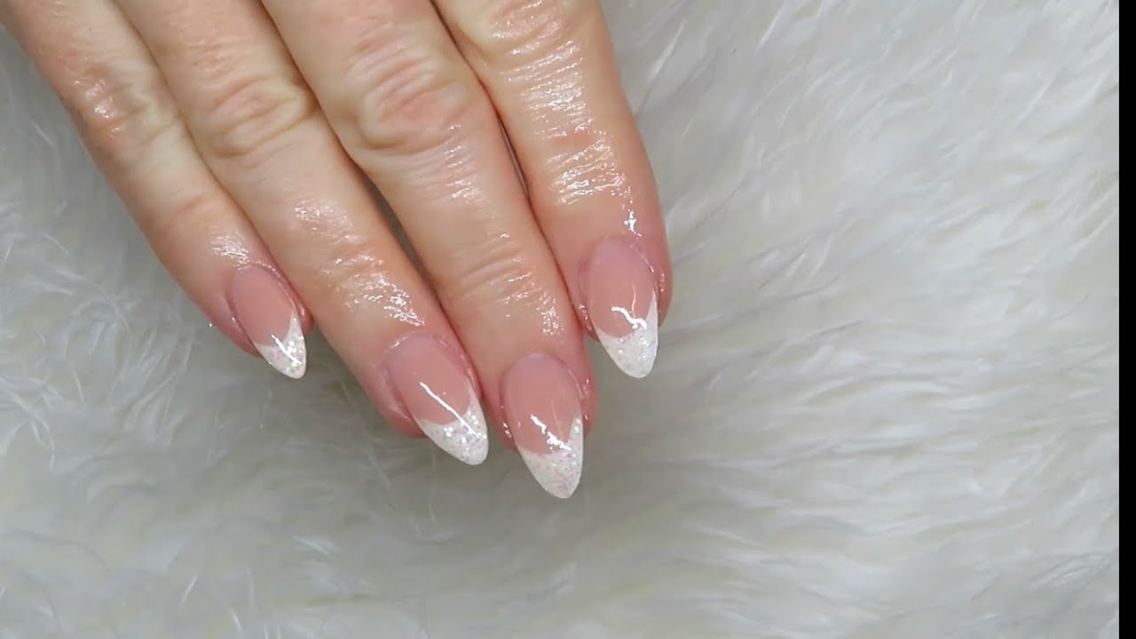 Reverse Pink And White Gel Nails -Struggle  NAils