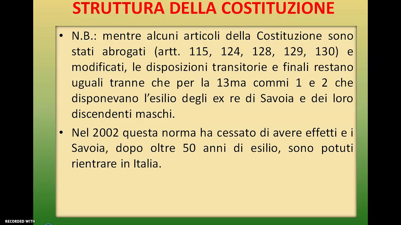 ORIGINE E STRUTTURA DELLA COSTITUZIONE ITALIANA
