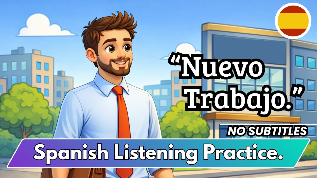 Spanish Listening Practice for Beginners | Slow Spanish Story | My New Job.