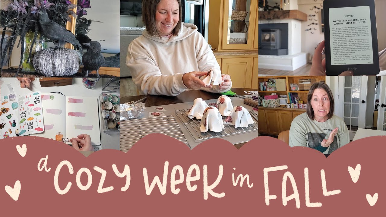 Cozy October Vlog | Journaling, Halloween Decorating, Air Dry Clay Ghost Craft