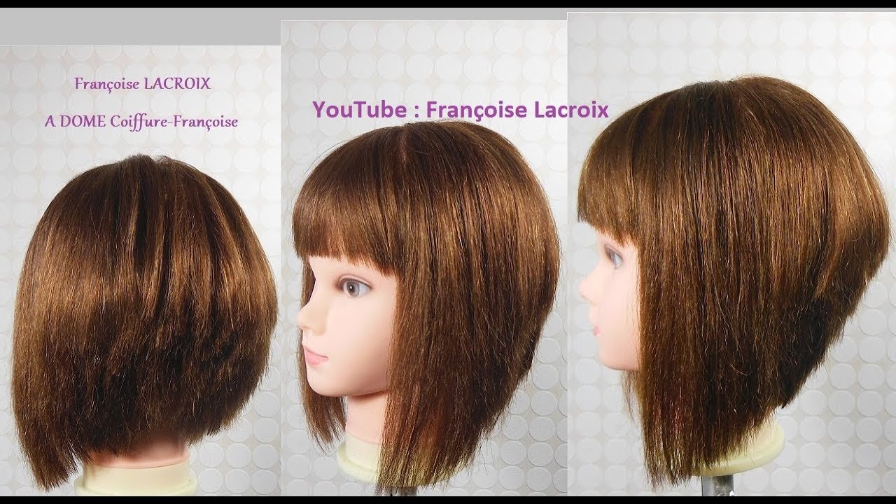 Coupe carré plongeant dégradé, frange | Layered/A Line Bob haircut, Bangs|Corte en capas Bob, franja