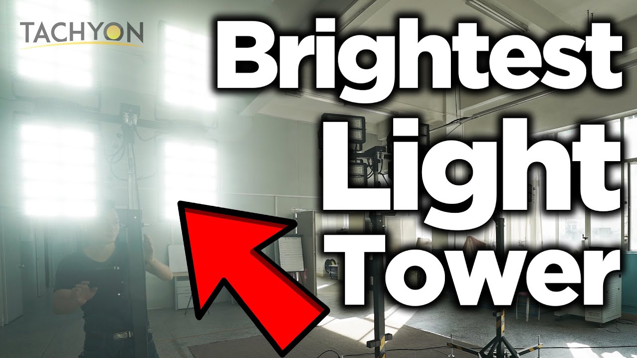 Brightest 1800 Watt Mobile LED Flood Light Tower - Outdoor Portable Field Lighting to Light Up 200m&sup2;