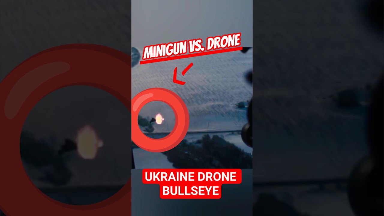 Bullseye Ukraine doorgunner minigun niszczy drona w zwolnionym tempie
