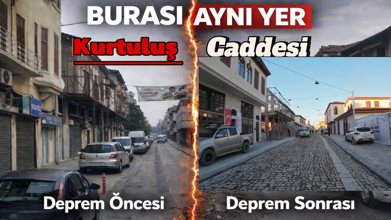 BURASI AYNI YER | Hatay Antakya| Kurtuluş Caddesi Değişimi| Deprem Öncesi ve Sonrası