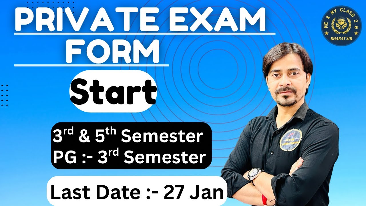 Jnvu Private Exam Form Start:- B.A 3rd & 5th And PG // Last Date 27 Jan 