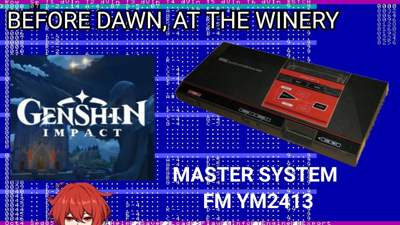 [1tracker] Genshin Impact Before Dawn, at the Winery Master System FM Remix [YM2413]