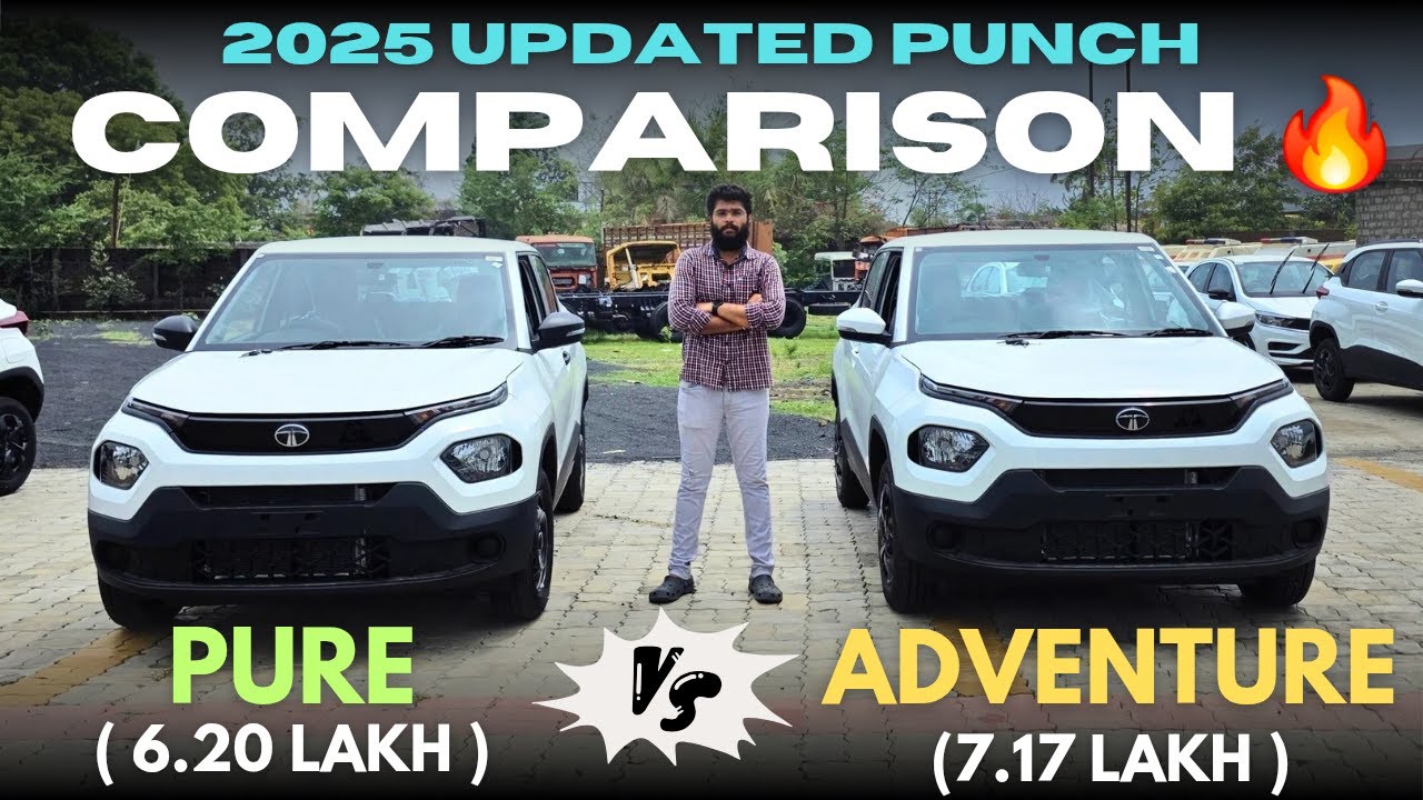 New 2025 Tata Punch Pure Vs Punch Adventure 🔥| Detailed Comparison | beCARladka