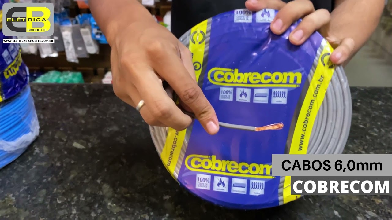 CABO FLEXIVEL 6,0MM2 COBRECOM ROLO / EL&Eacute;TRICA BICHUETTE