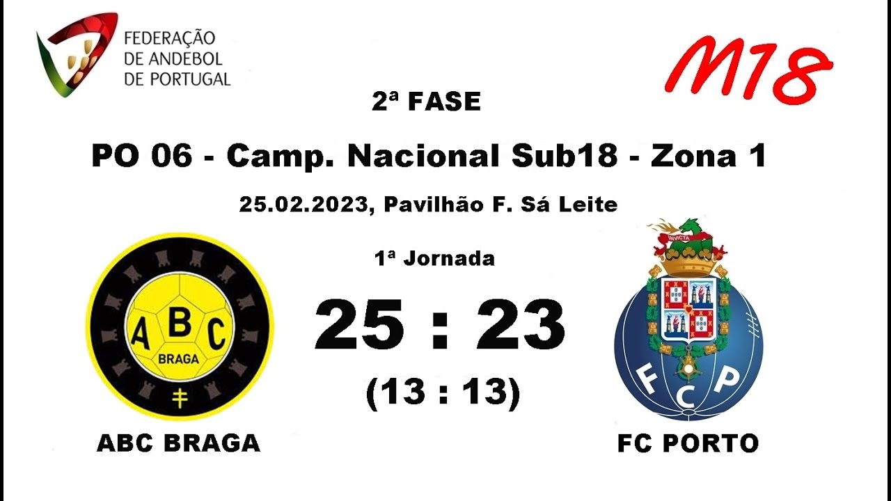 (SUB18) ABC BRAGA 25X23 FC PORTO