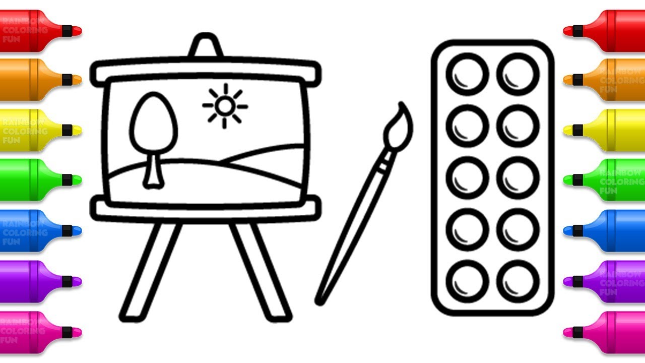 Painting Set Coloring Book For Kids | Learn Colors with Colored Markers