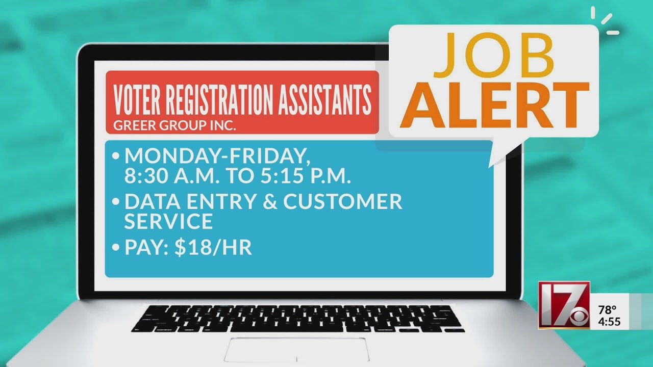 Job Alert: Voter registration