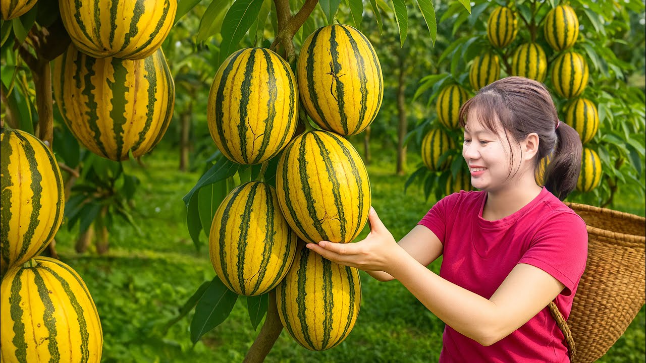 Harvest From The Farm: Harvesting Cantaloupe Pedestal – Fruit that can store water during drought