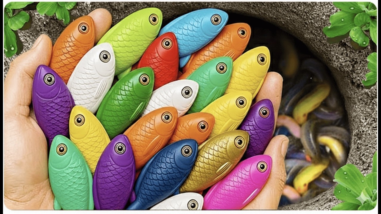 Catch Beautiful Aquarium Fish in Giant Colorful Eggs, Snail, Pencil Fish, Goldfish, Turtle, Eels