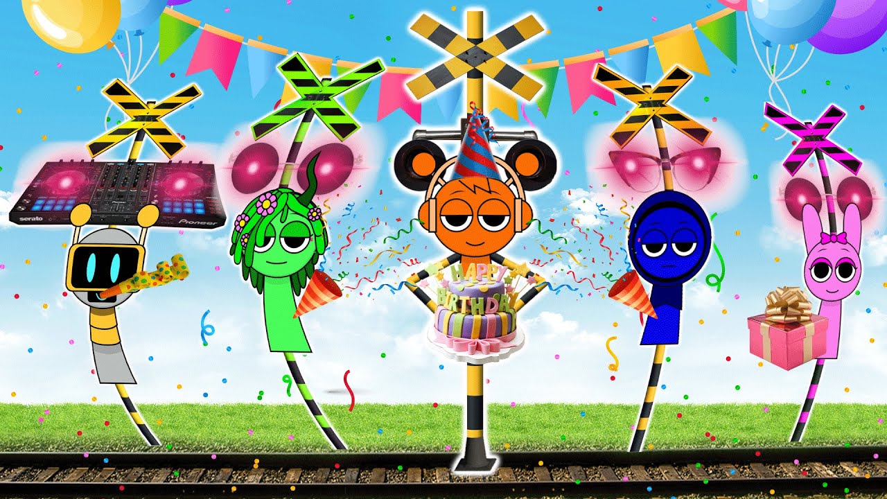 【踏切アニメ】とんでもなく変な踏切さん大集合🚓🚓🚓 Sprunki Incredibox as Fumikiri Railroad Crossings Meme