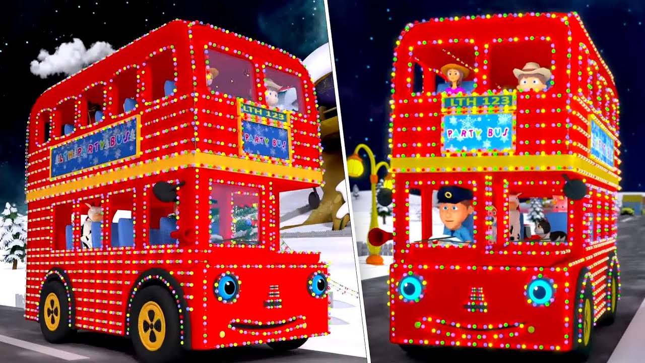 Christmas - Wheels On The Bus + More Fun Xmas Songs & Nursery Rhymes for Kids