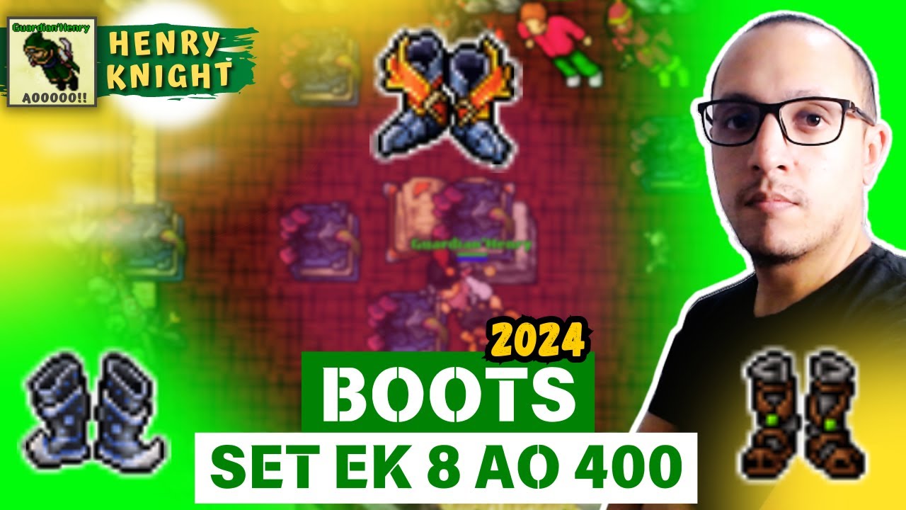 TIBIA - QUAIS BOOTS DE KNIGHT USAR DO LEVEL 8 AO 400+ ATUALIZADO E EXPLICADO