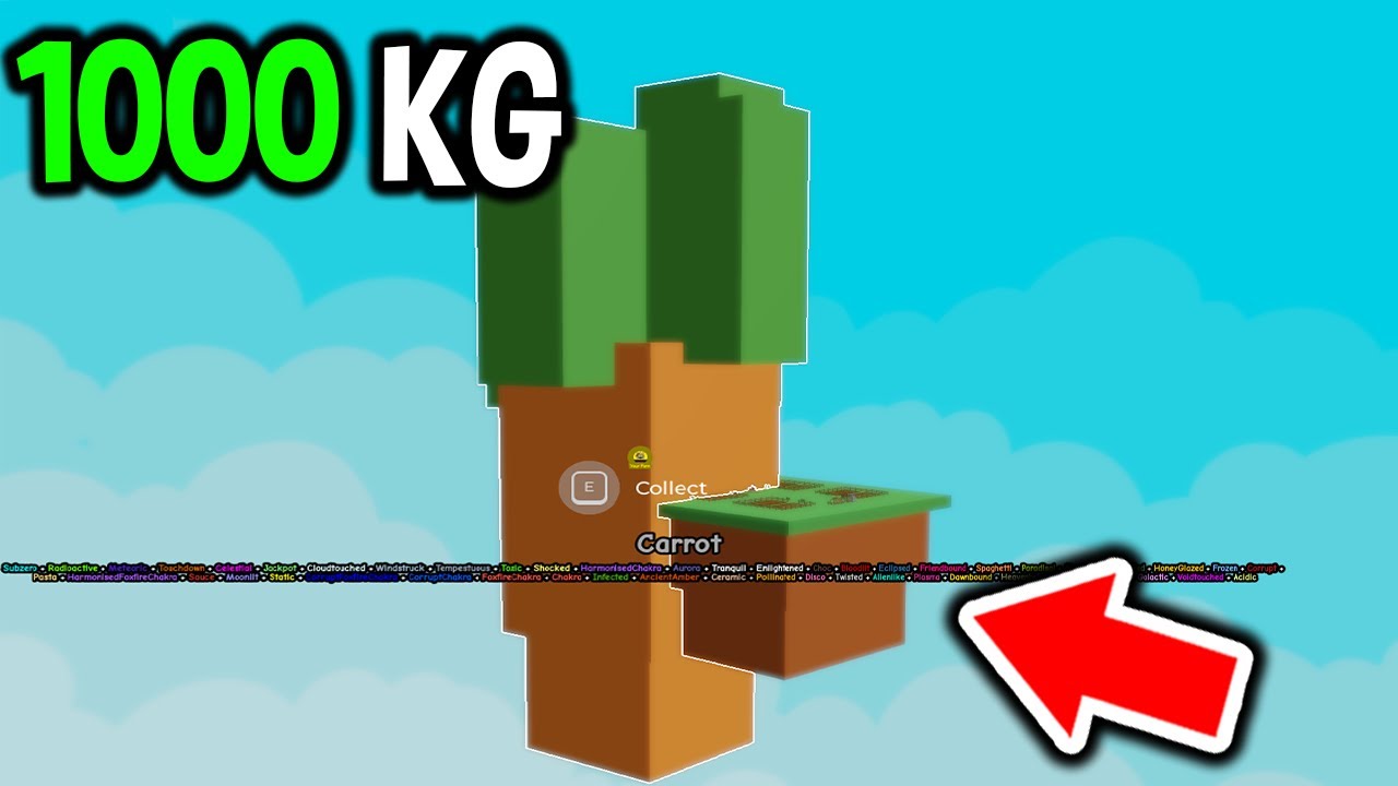GIANT 1000 KG CARROT in Roblox Grow a Garden..
