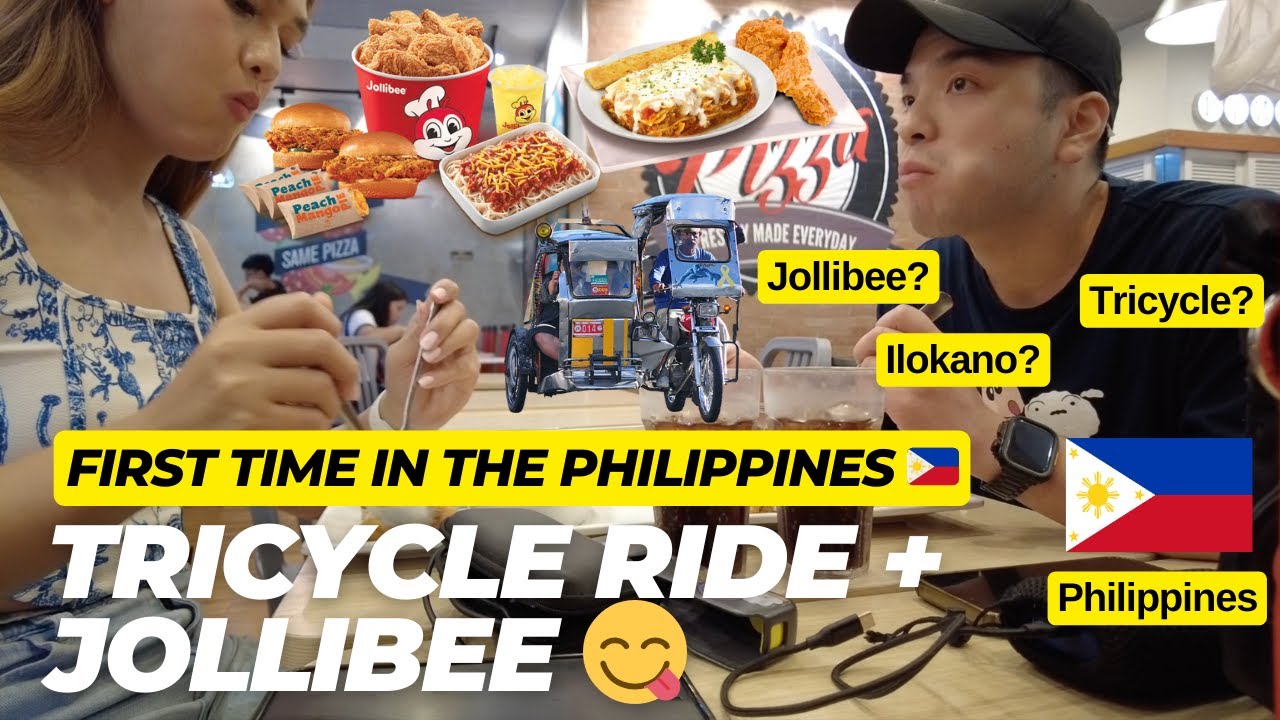 First Time in the Philippines 🇵🇭 | Tricycle Ride + Jollibee 😋