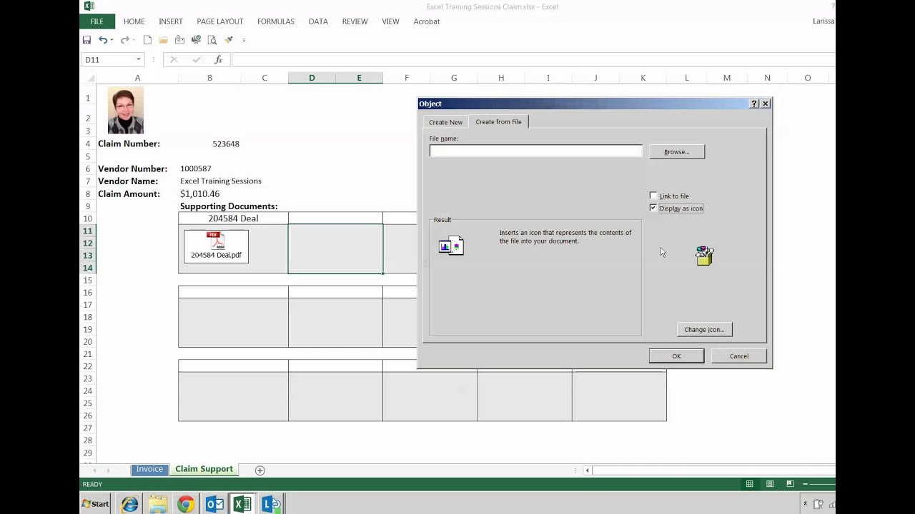 Excel Tutorial: How To Attach A PDF File Into Excel File