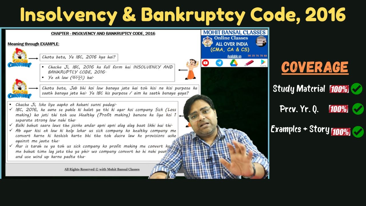 INSOLVENCY AND BANKRUPTCY CODE, 2016 || IBC, 2016 COMPLETE EXPLANATION WITH EASY EXAMPLES