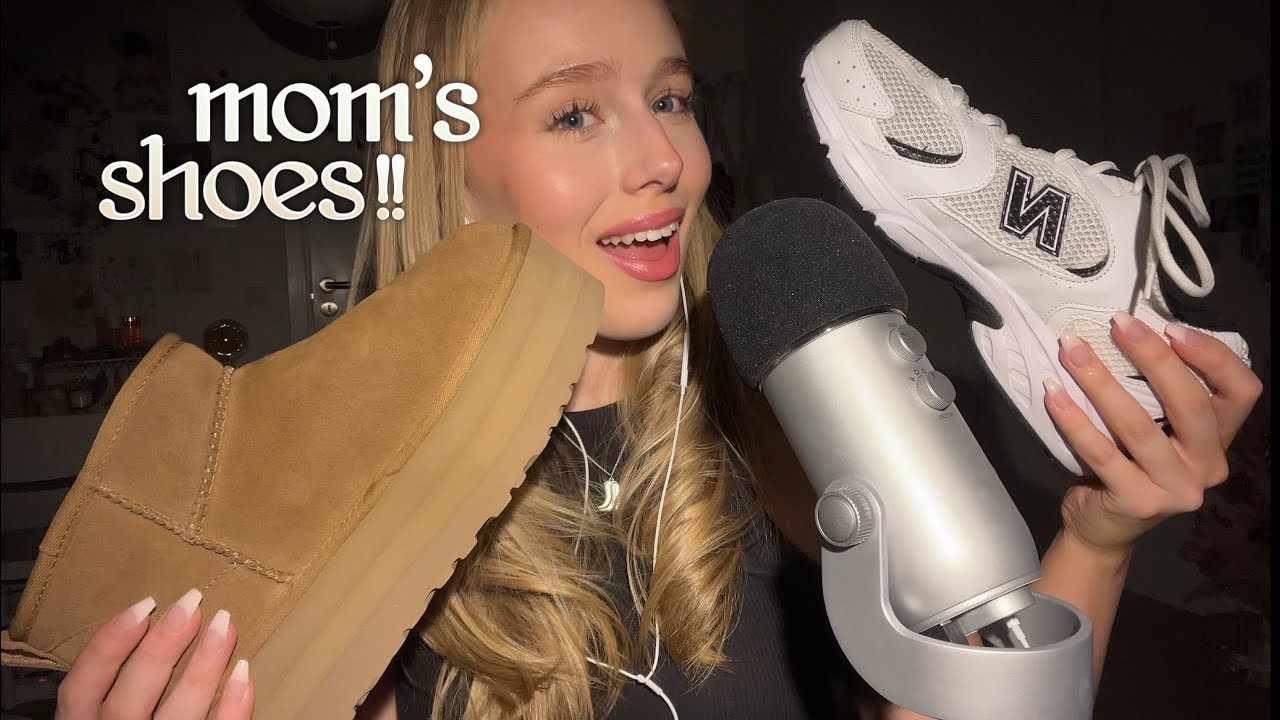 ASMR shoe asmr 👟 ⋆ ༘˚𖦹 ~ my mom’s shoe collection pt. 2 ~ tapping, scratching and whispering