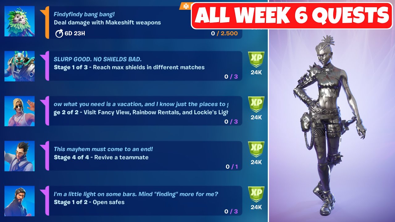 All Week 6 Quests/Challenges Guide! - Fortnite Chapter 2 Season 6