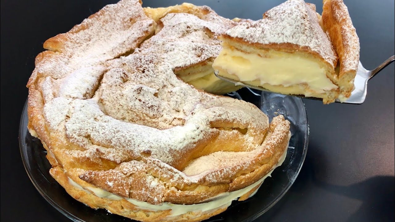 Najlepsza karpatka z puszystym kremem waniliowym - Carpathian Mountain cream cake