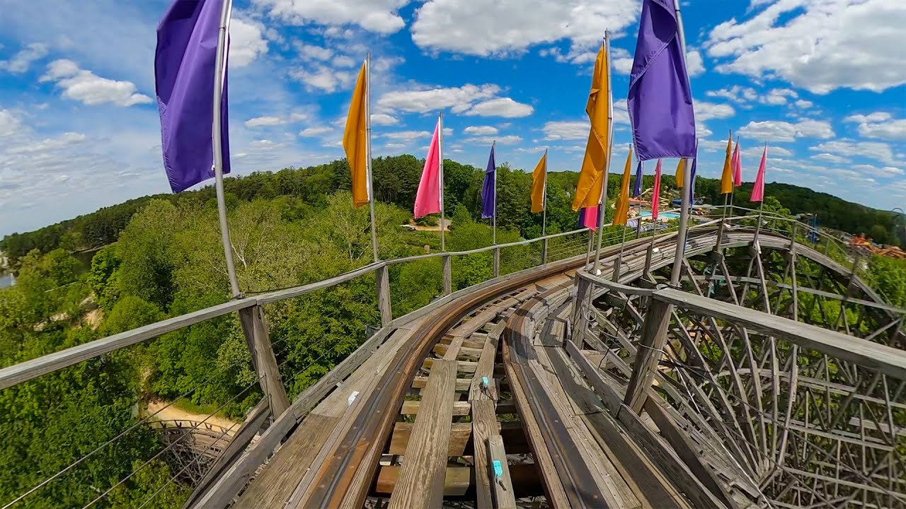 The Legend Halloween Themed Roller Coaster! Front Seat 4K POV! Holiday World Theme Park