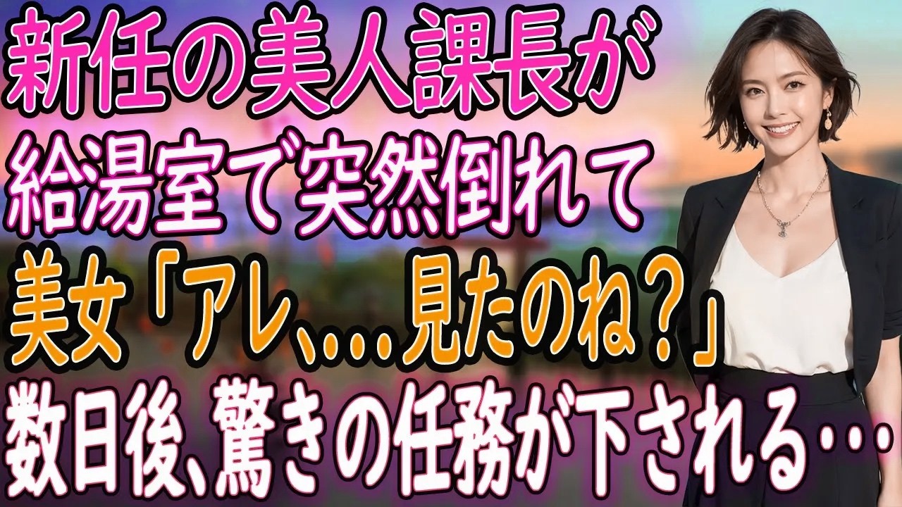 【馴れ初め 感動】新任の美人課長が給湯室で突然倒れ、俺は彼女のスマホを見てしまう。美女「アレ、、見たのね？」数日後、俺が受けた驚きの任務とは⋯【いい話・朗読・泣ける話】