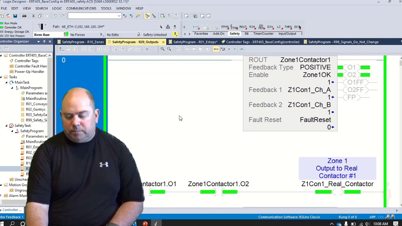 ERT405 safety part 3 outputs
