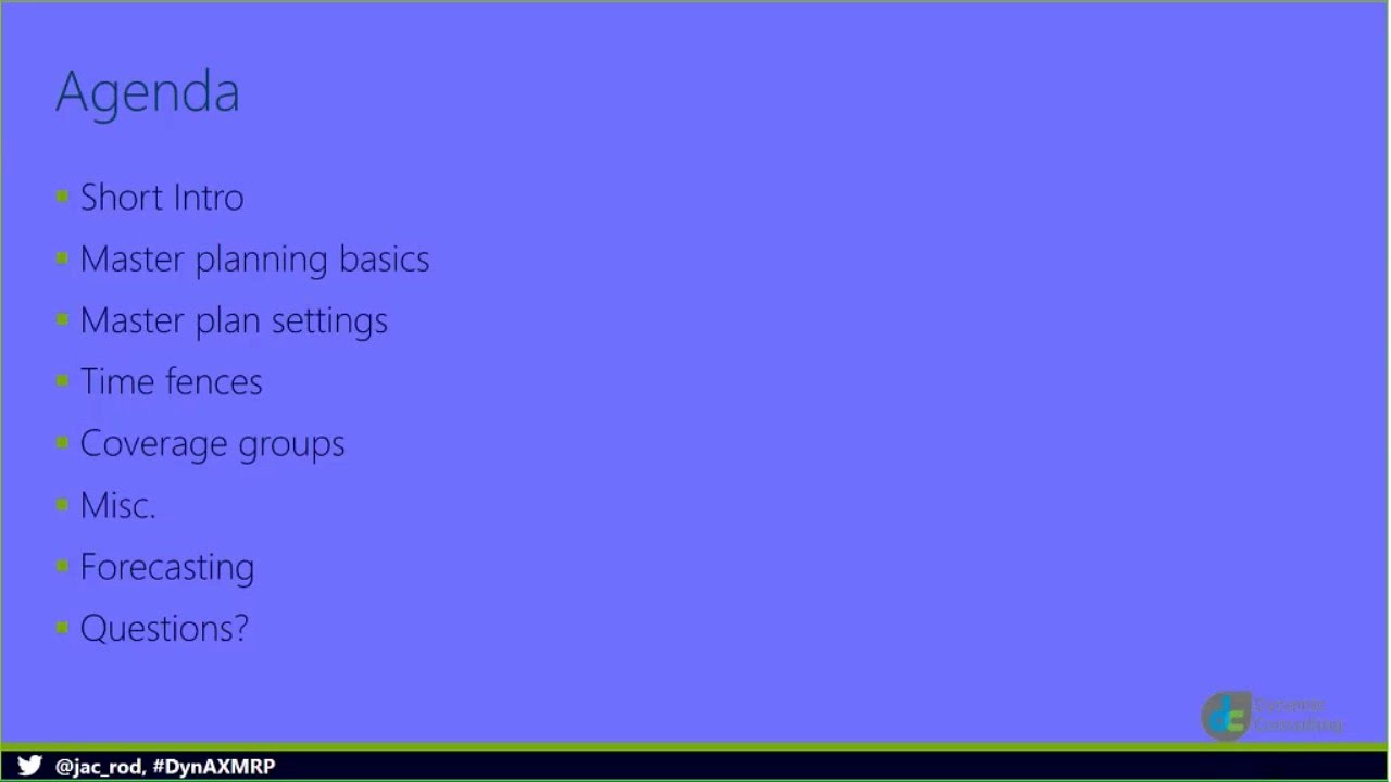 Master Planning in Microsoft Dynamics AX