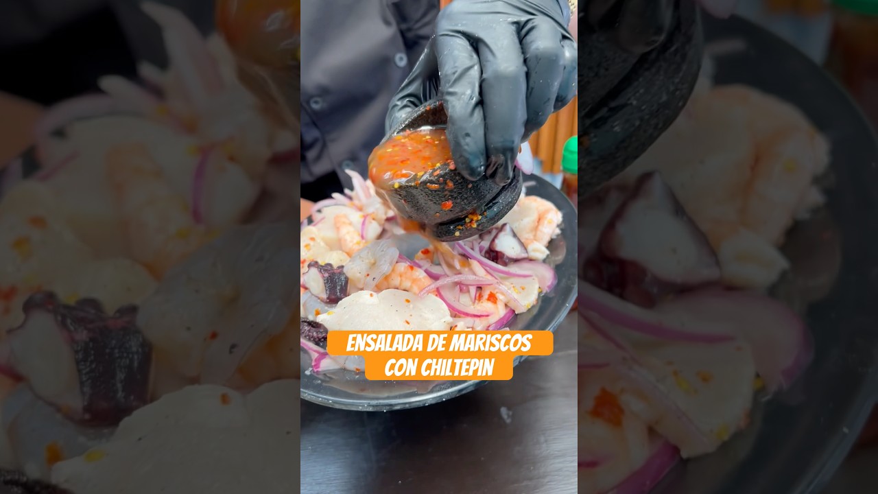 Mariscos frescos con salsa de Chiltepin