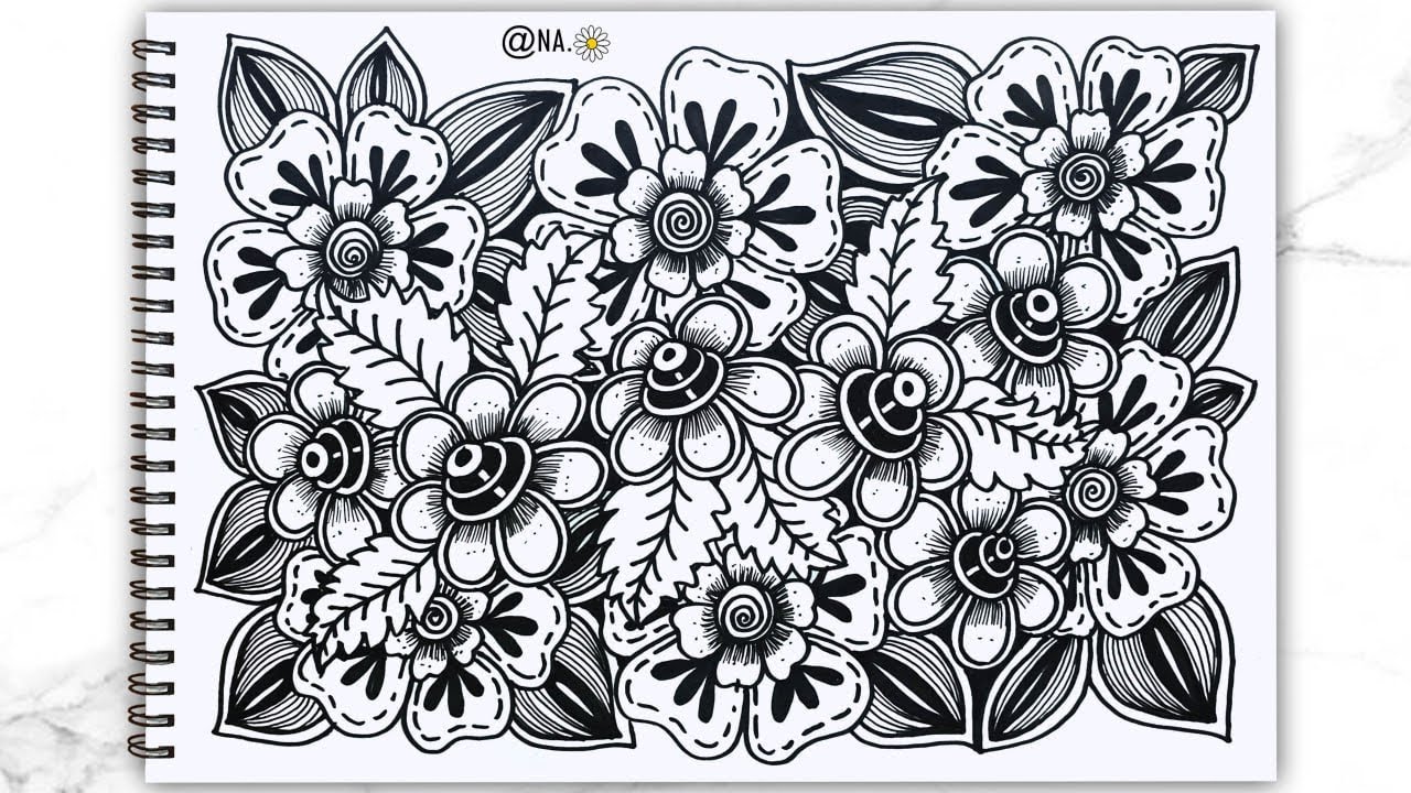 🌼Easy Floral Drawing For Beginners🌼